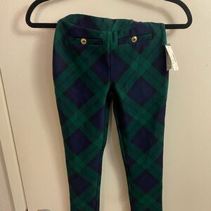 Stylish Green and Blue Kids Plaid Pants